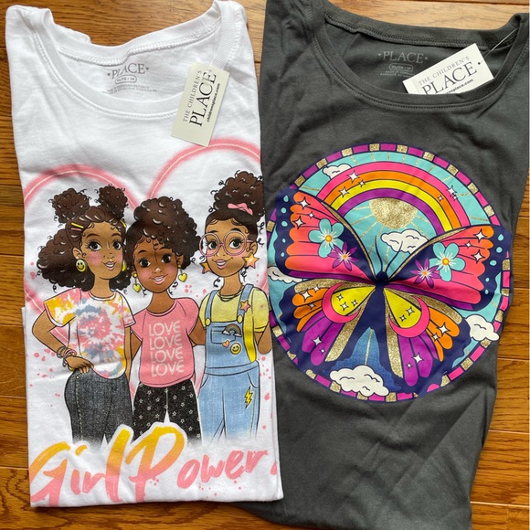 NEW! 2 Girls Graphic Tshirts Tees Size XL (Girl Power & Butterflies) NWT - Picture 12 of 12